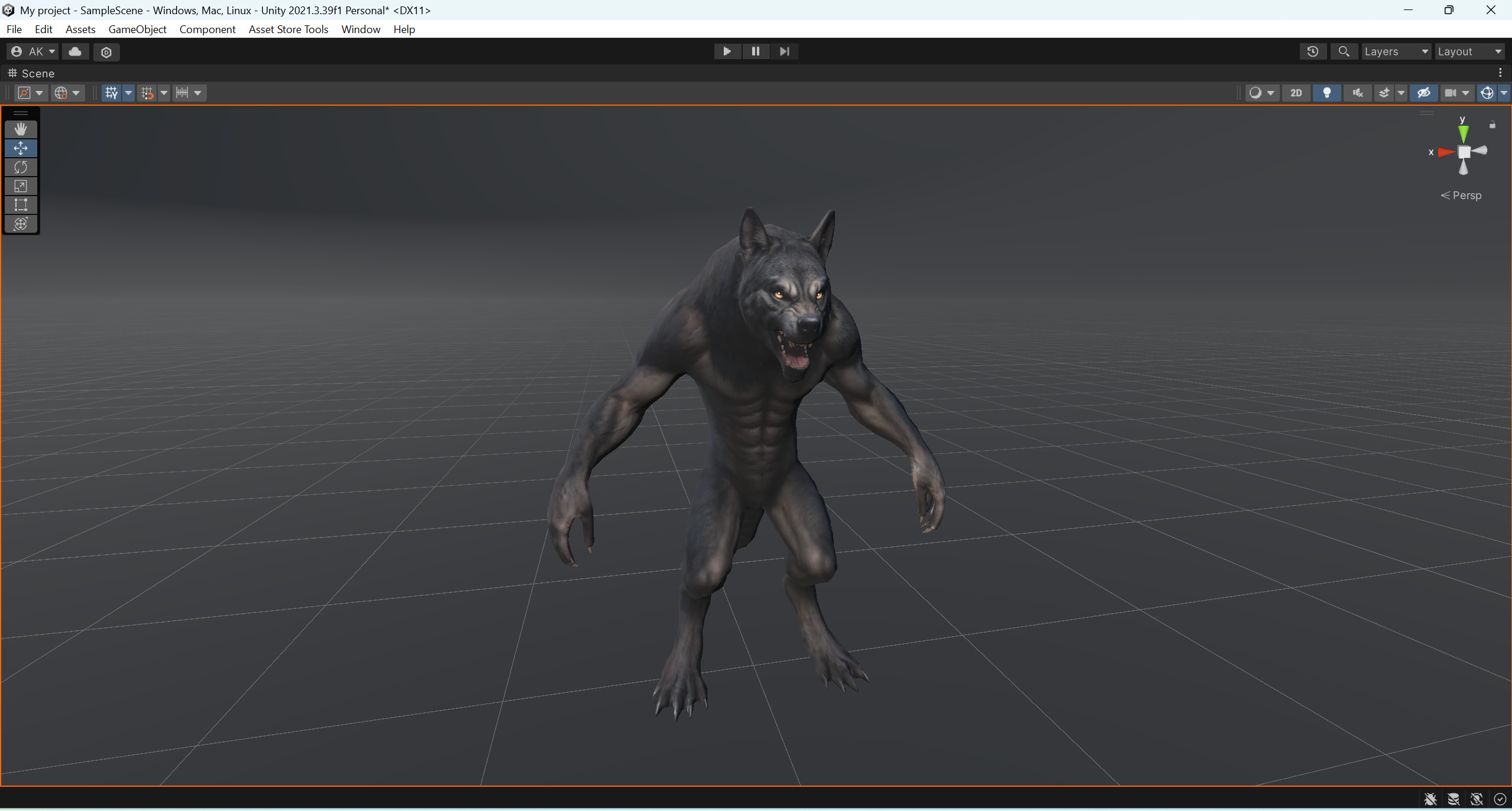 Werewolf Low-poly 3D model_7