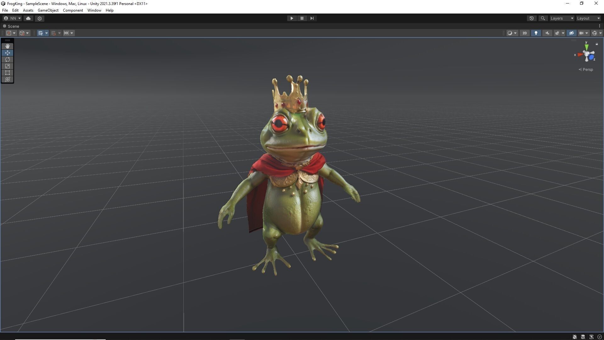 Frog King Low-poly 3D model_7