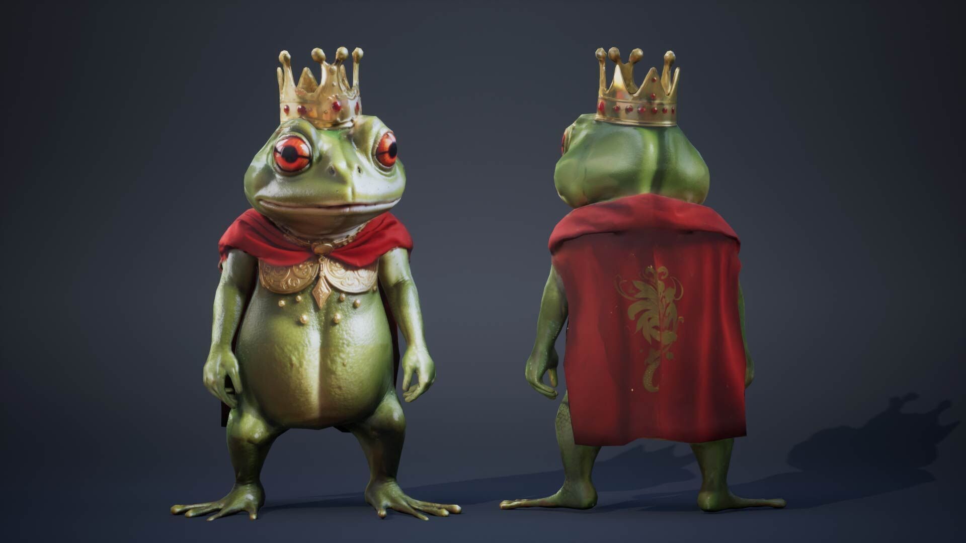 Frog King Low-poly 3D model_2