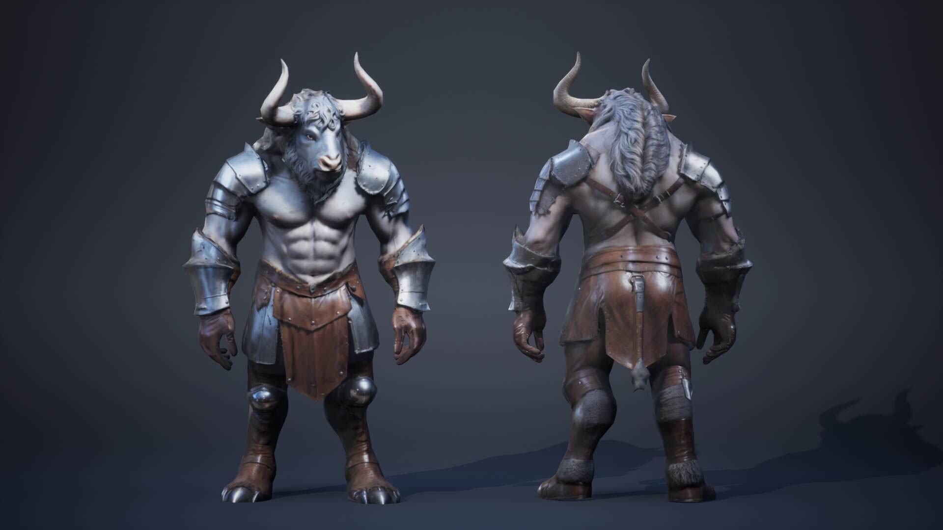 Minotaur Warrior Low-poly 3D model_2