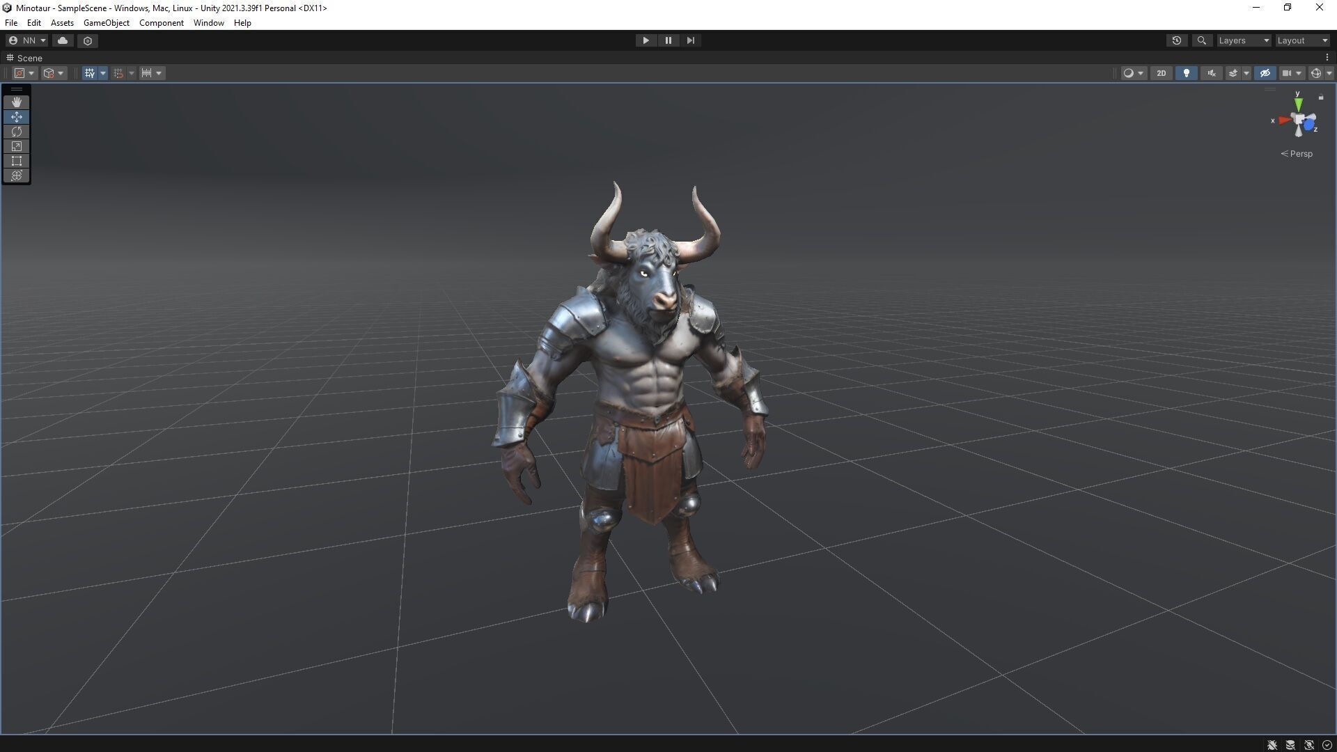 Minotaur Warrior Low-poly 3D model_7