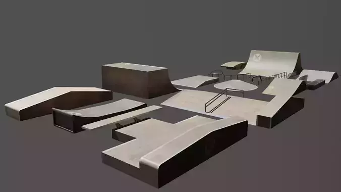 Skatepark SK8 Skate BMX Rail Railing Ramp Trampolines