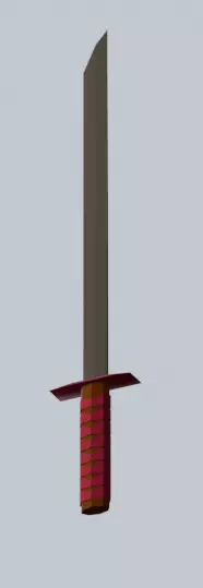Sword Katana  Low-poly 3D model_0