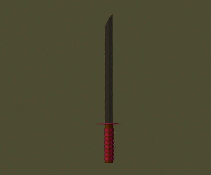 Sword Katana  Low-poly 3D model_1