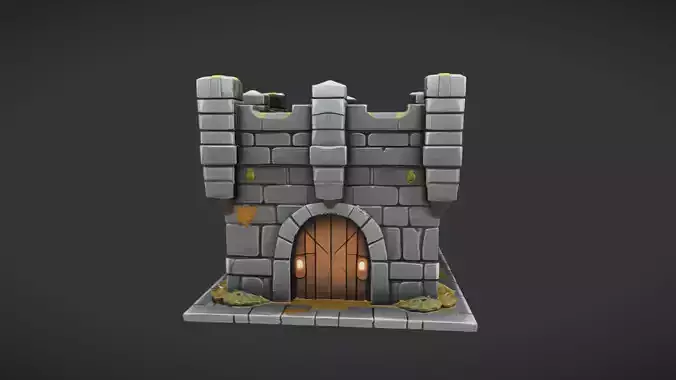 stone castle tower with battlements 