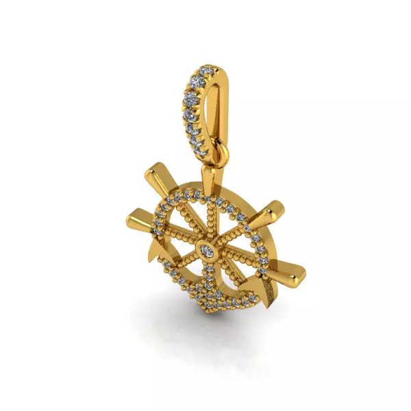 Ship Wheel Pendant necklace charm Bracelet Jewelry 3D print model
