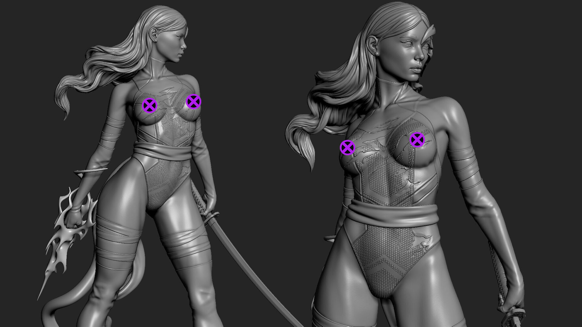 Fan PsyButterfly Psylocke - Printable stl 3D print model_7