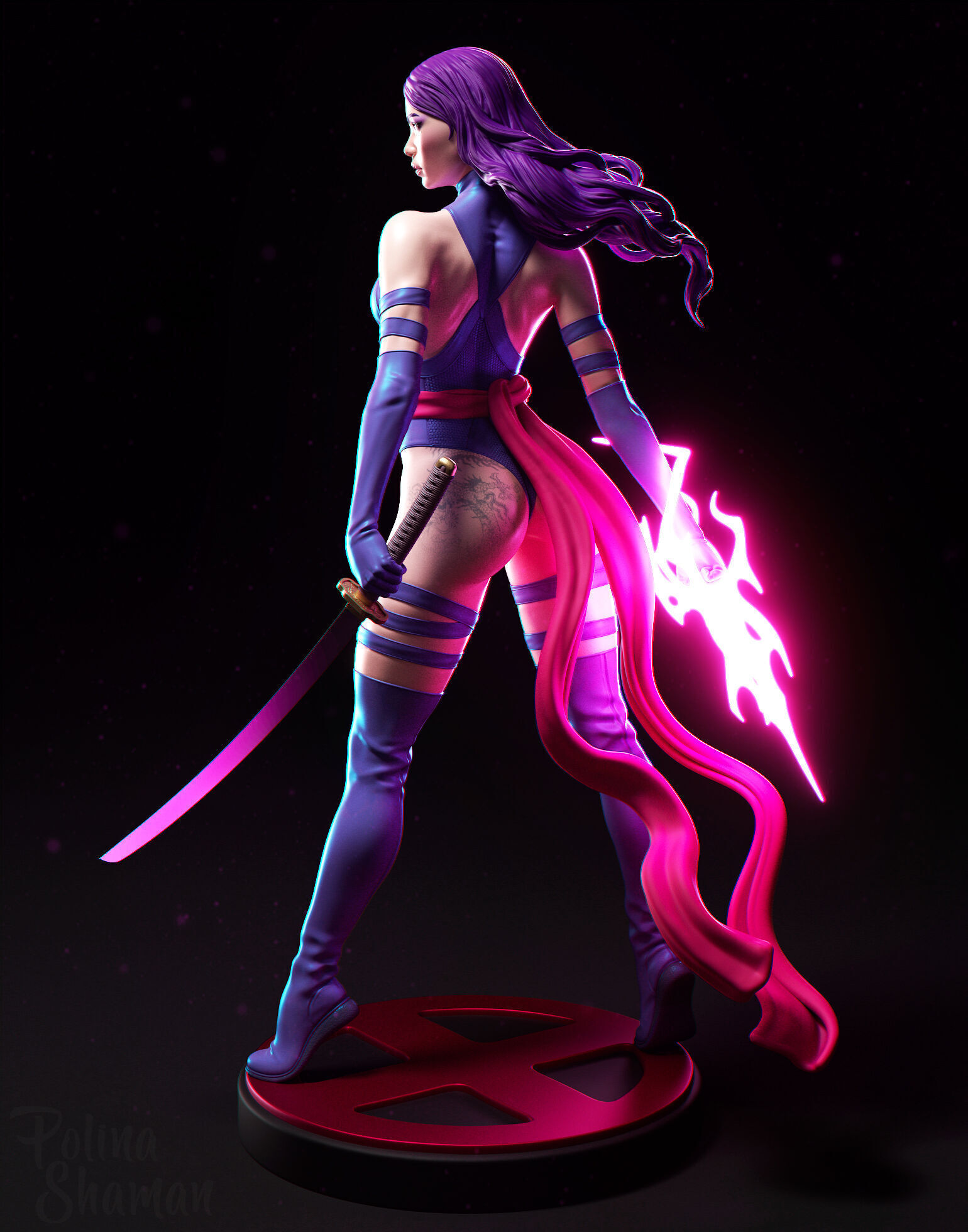 Fan PsyButterfly Psylocke - Printable stl 3D print model_3