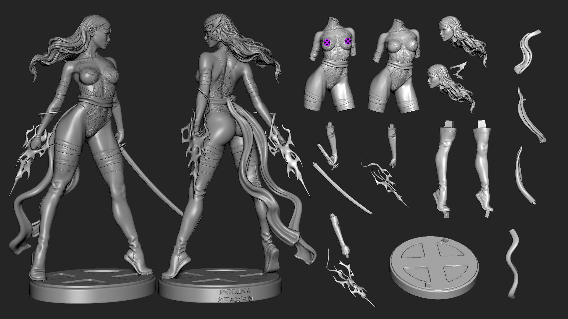 Fan PsyButterfly Psylocke - Printable stl 3D print model_8
