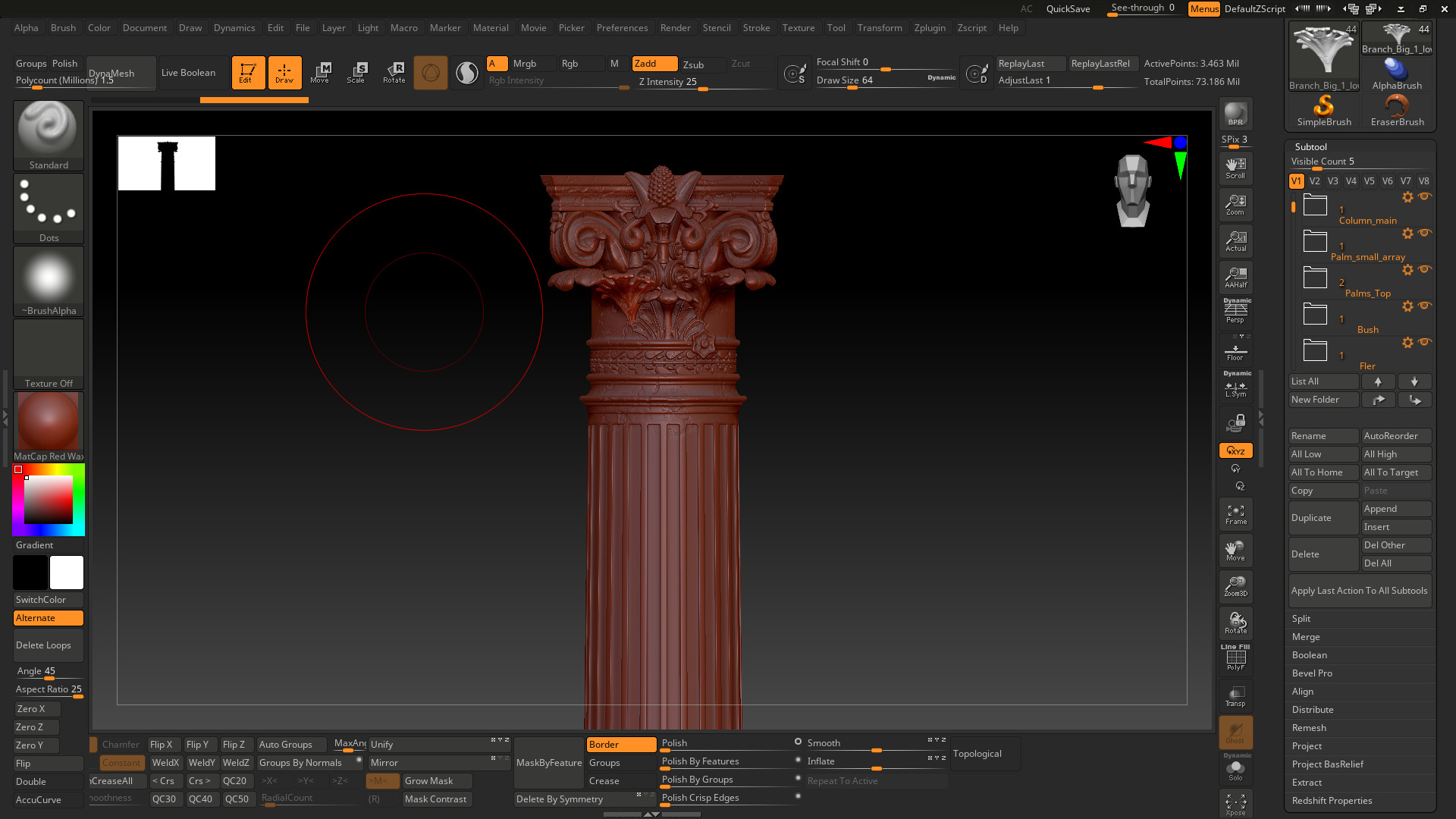 Palais Garnier Column Low-poly 3D model_9