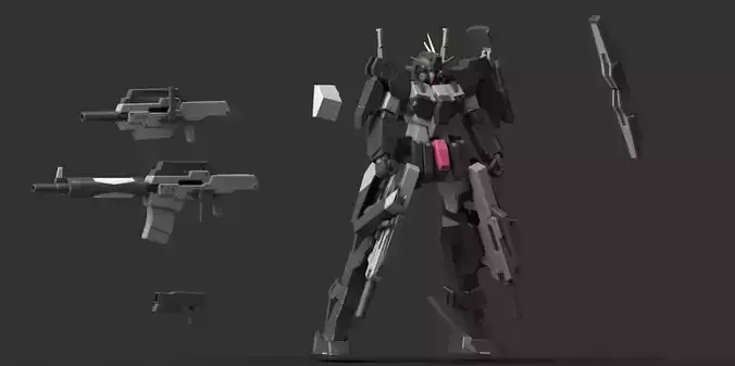 GN-006SA Cherudim Gundam SAGA 3D Model