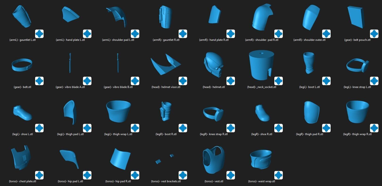 Clone Assassin CX-4 Armor files for One6 scale 3D print model_1