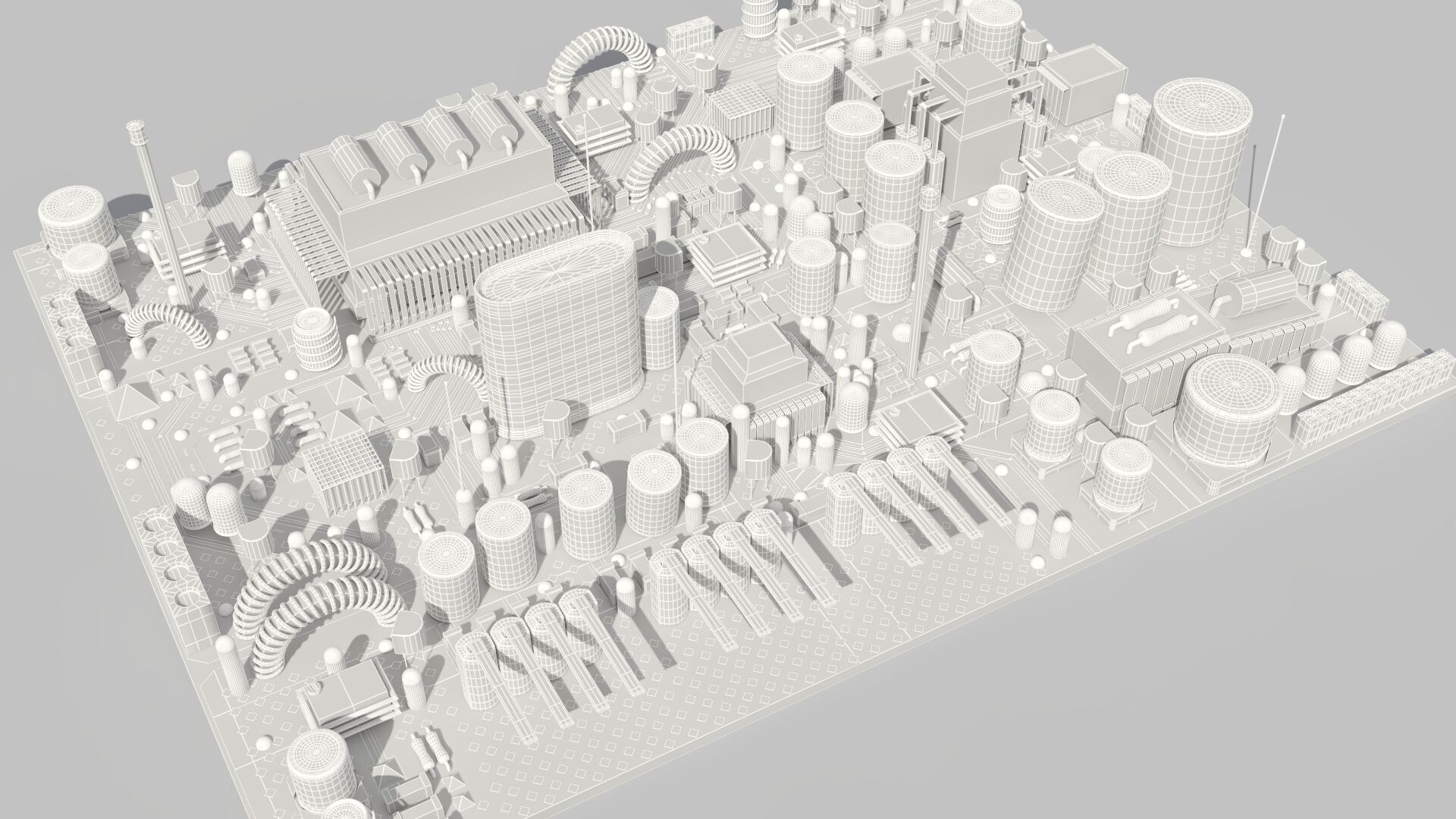 Circuit Board City Golden Black 3D model_10
