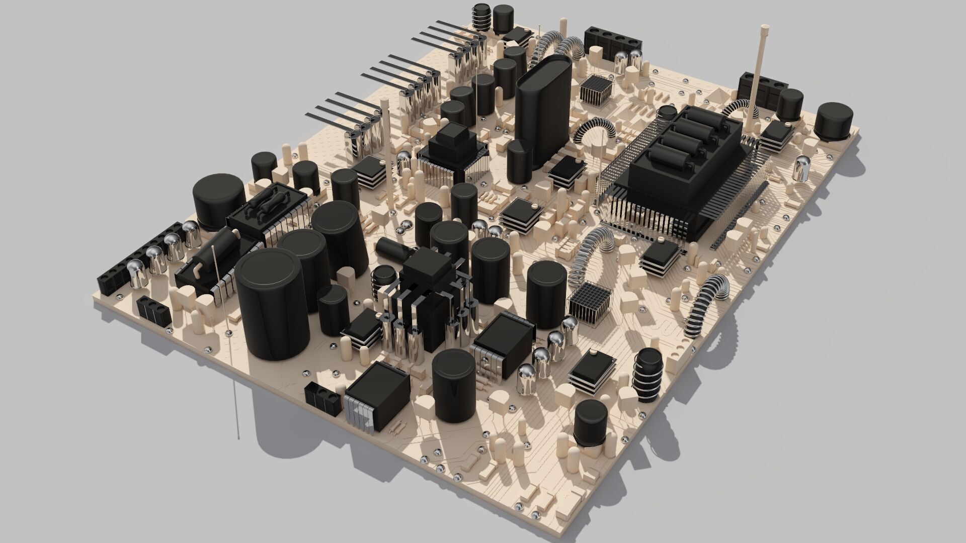  Circuit Board Clay 3D model_7