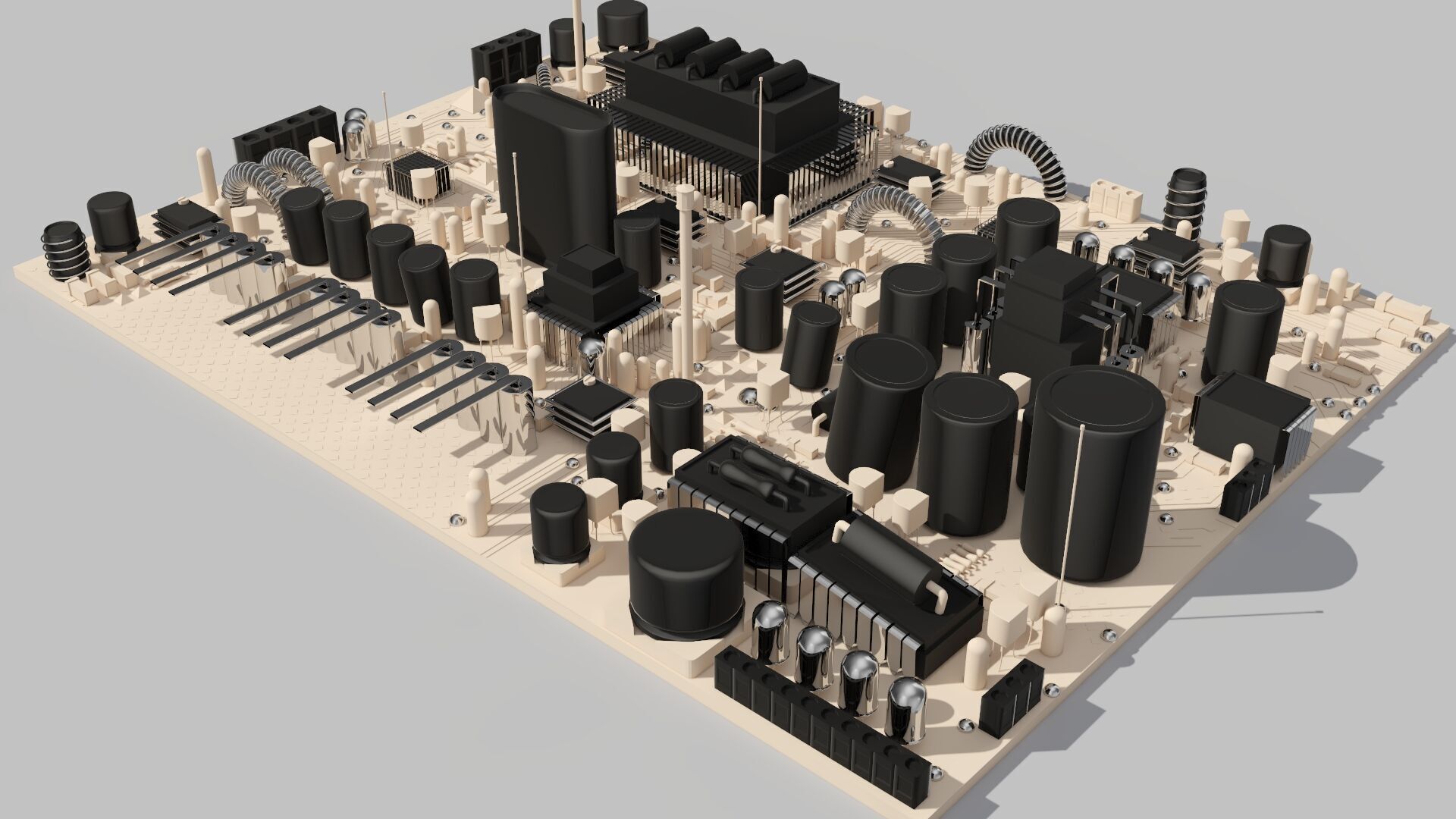  Circuit Board Clay 3D model_1