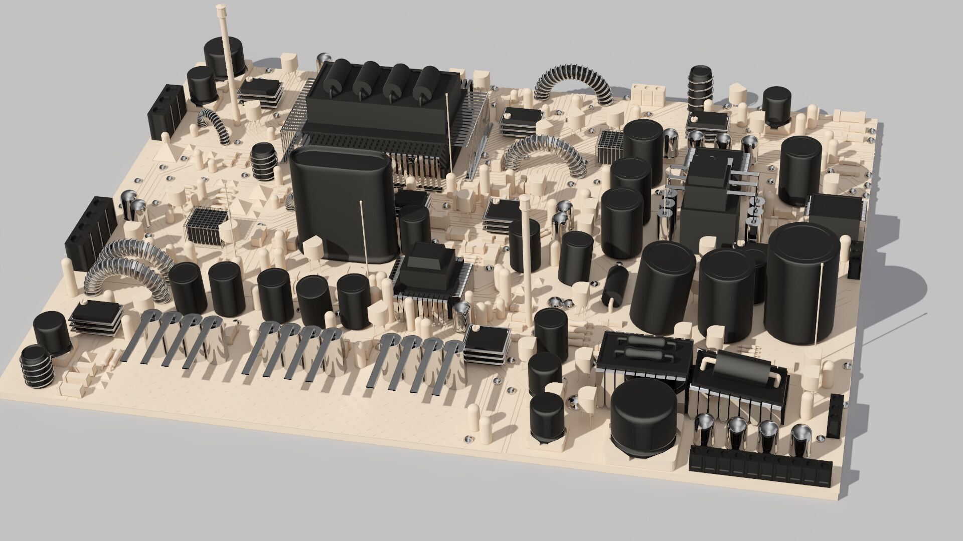  Circuit Board Clay 3D model_2