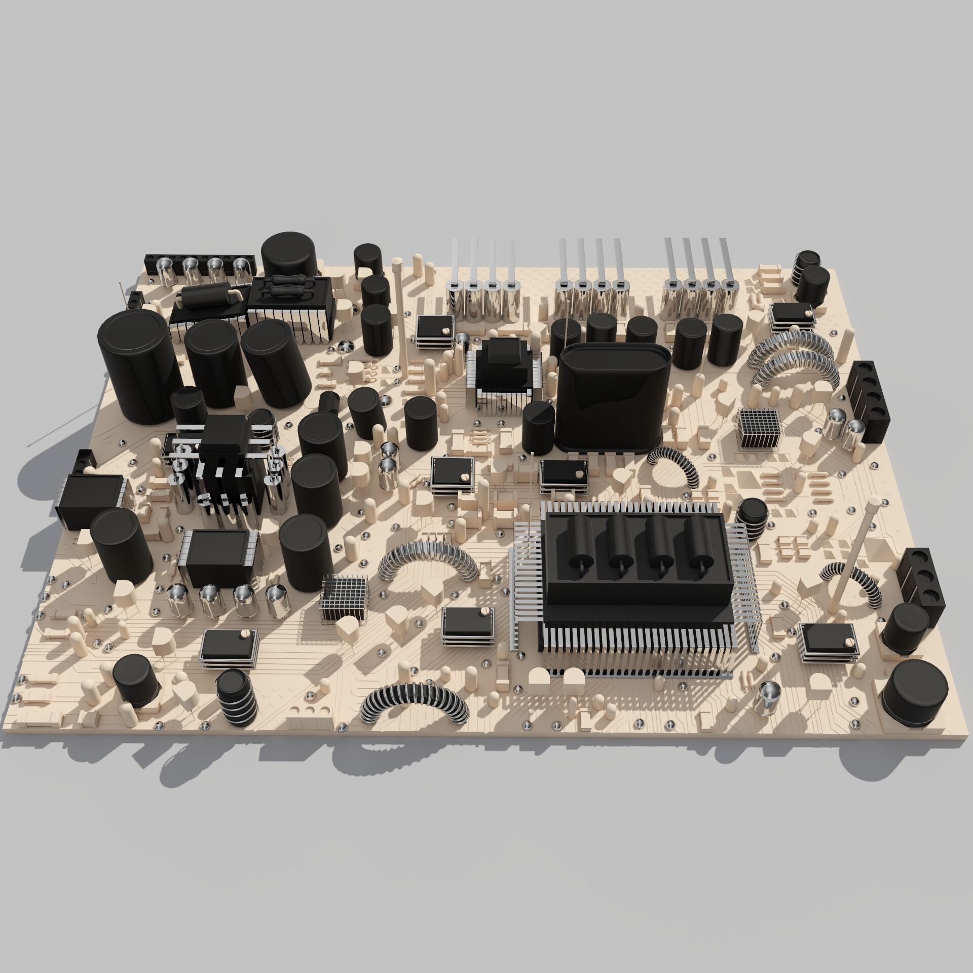  Circuit Board Clay 3D model_6