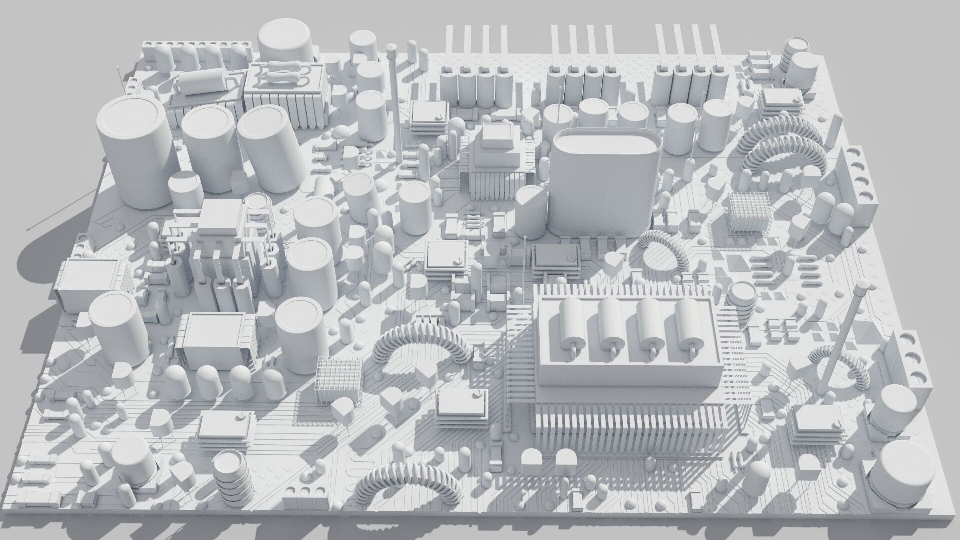  Circuit Board white 3D model_13
