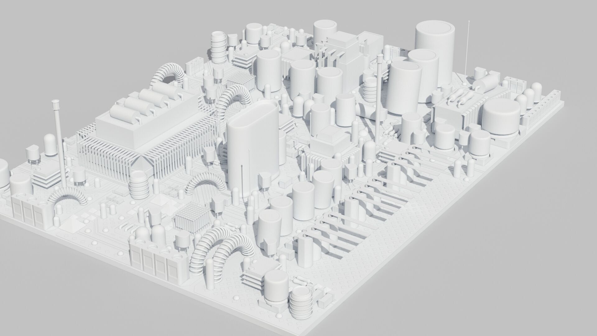  Circuit Board white 3D model_3