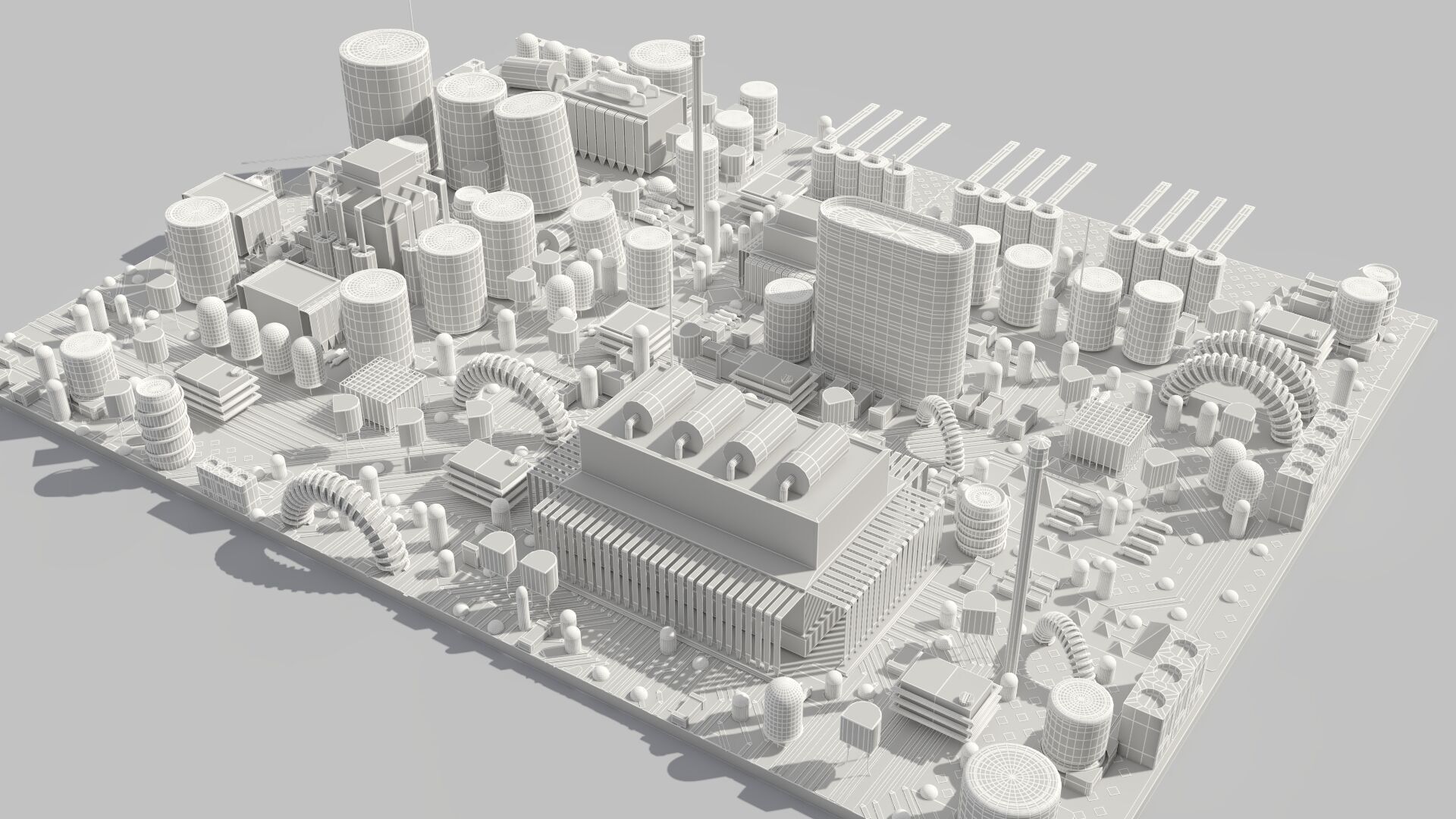  Circuit Board white 3D model_7