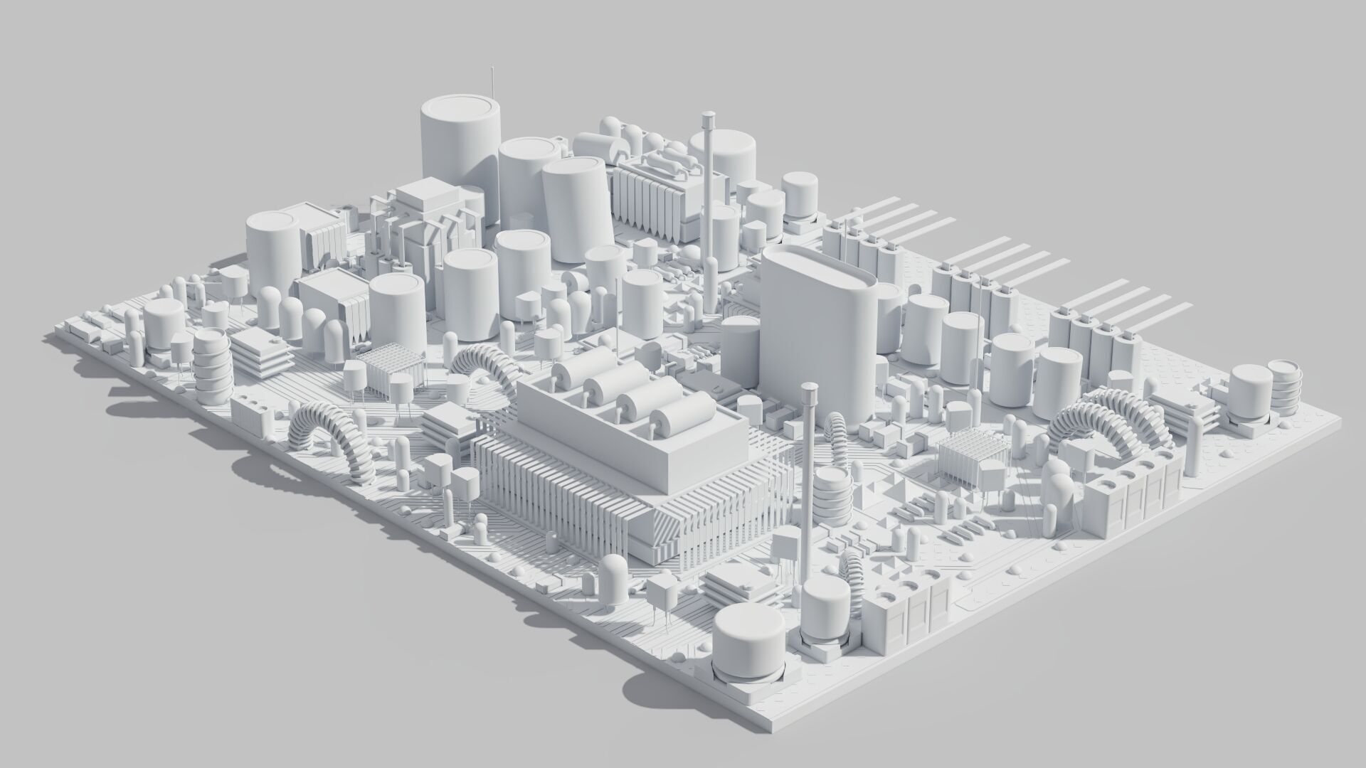  Circuit Board white 3D model_6