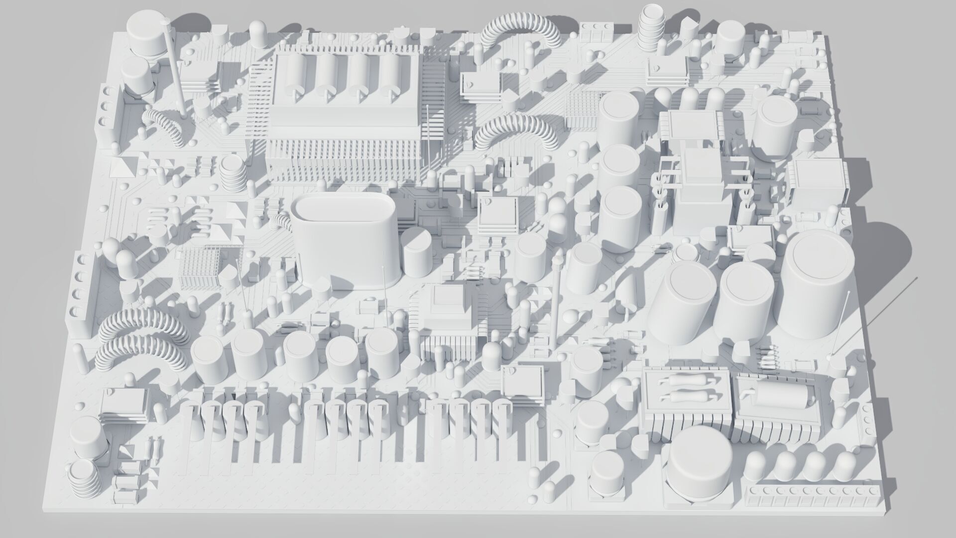  Circuit Board white 3D model_5