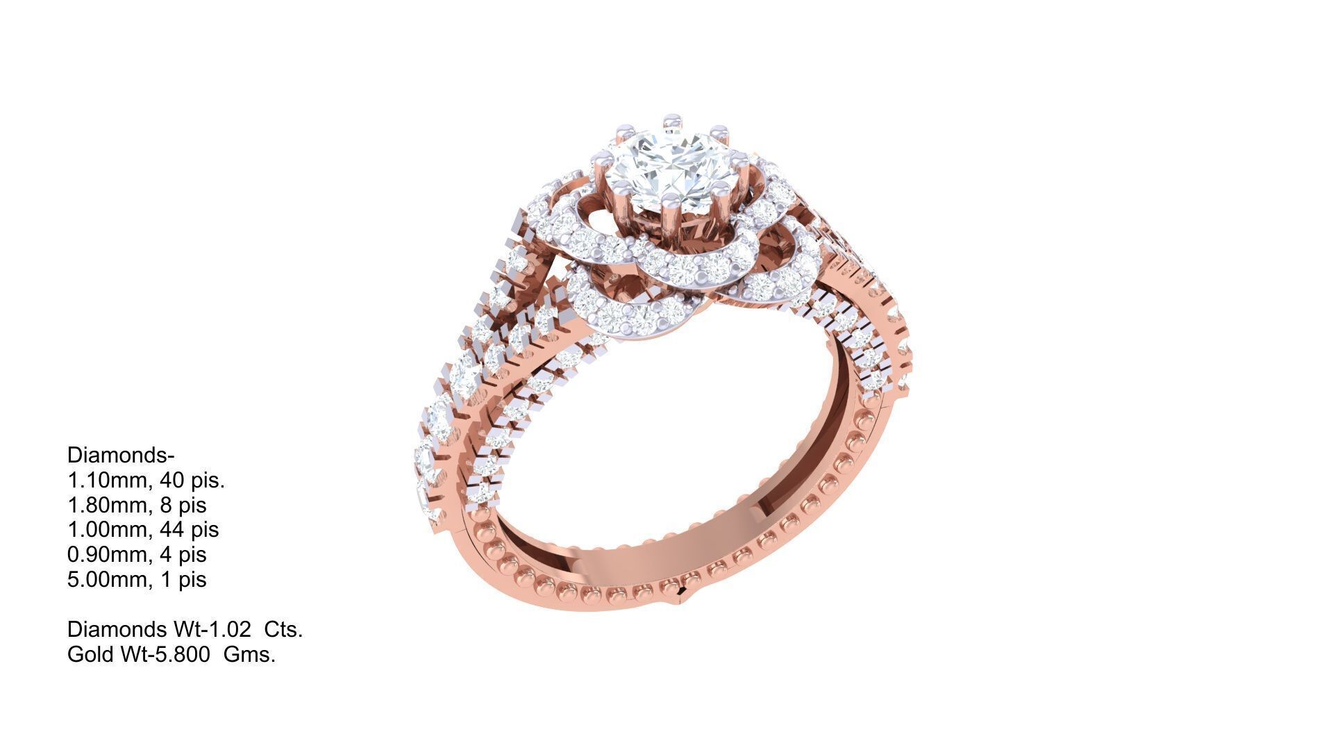 Women Ring Render 3dm STL OBJ FBX Details 3D print model_1