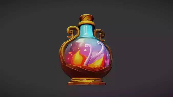 magical liquid potion bottle