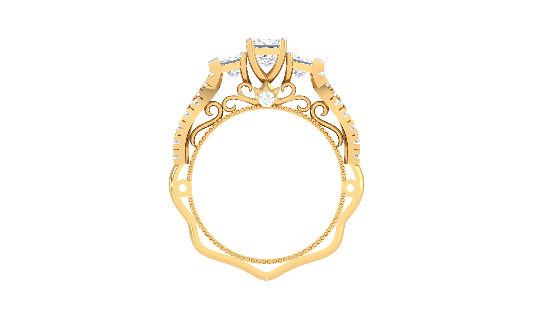 Women Ring Render 3dm STL OBJ FBX Details 3D print model_4