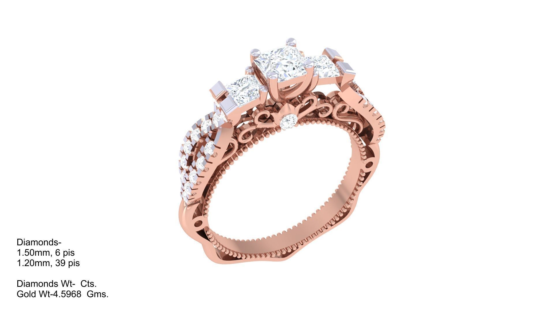 Women Ring Render 3dm STL OBJ FBX Details 3D print model_1