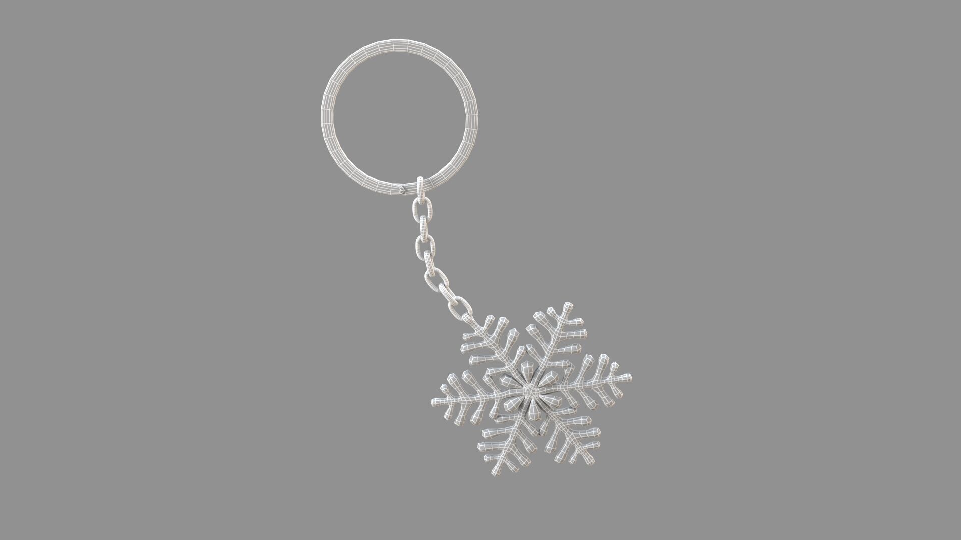  ice-star keychain white 3D model_7