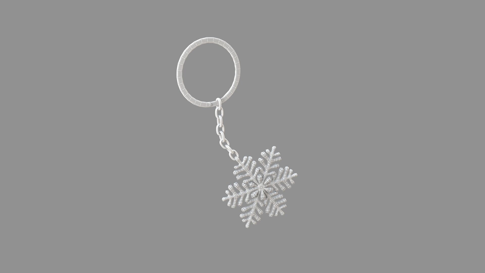  ice-star keychain white 3D model_5