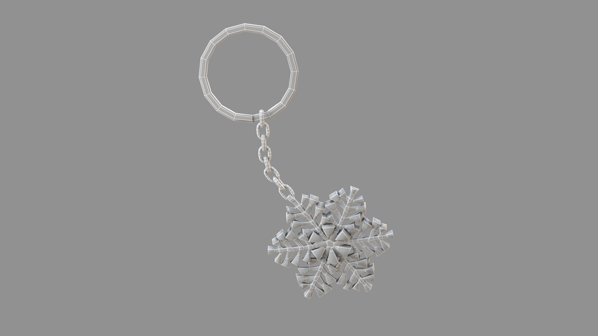  ice-star keychain white 3D model_8