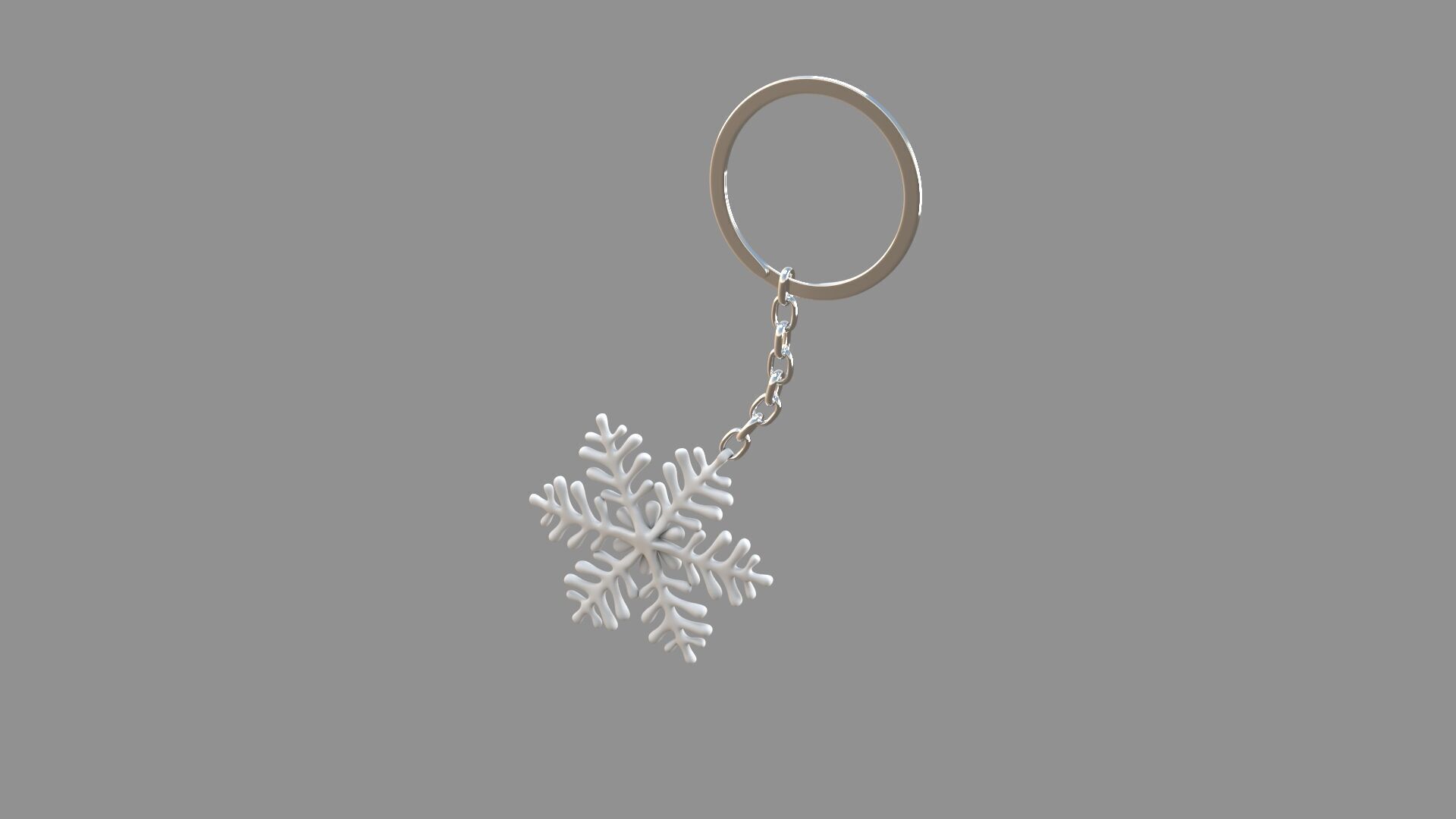  ice-star keychain white 3D model_3