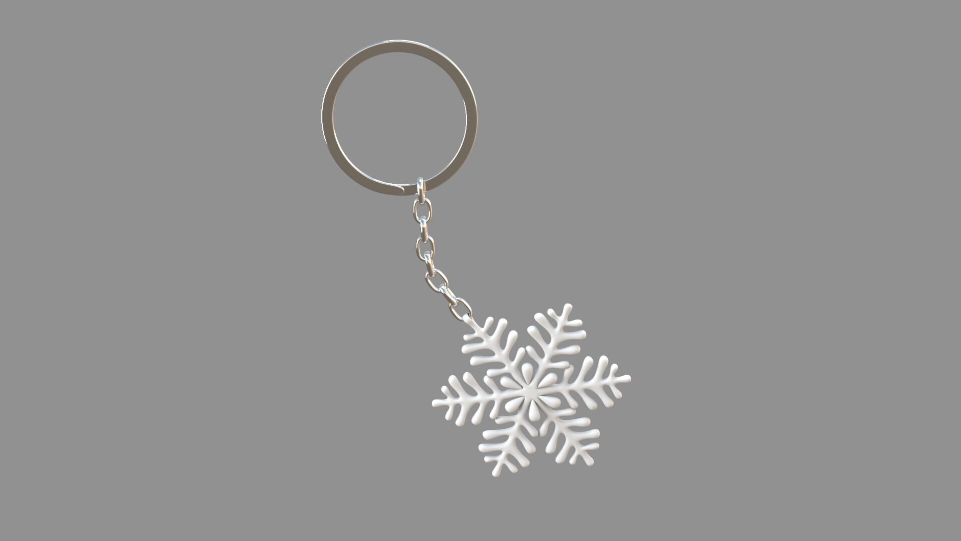  ice-star keychain white 3D model_1
