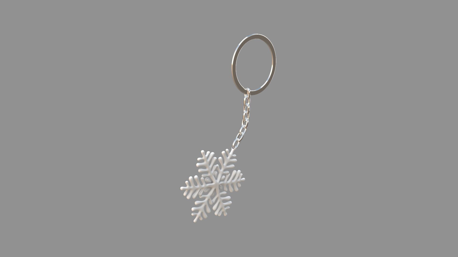  ice-star keychain white 3D model_2