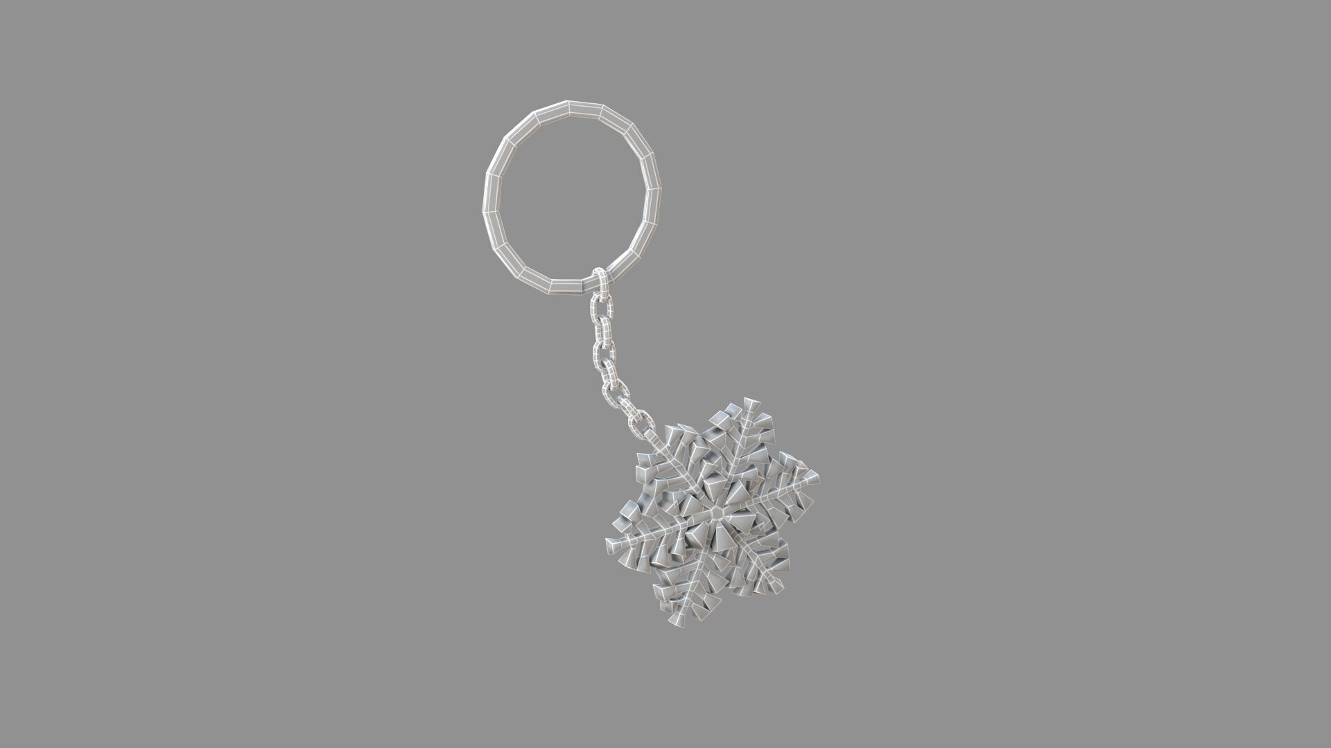  ice-star keychain white 3D model_6