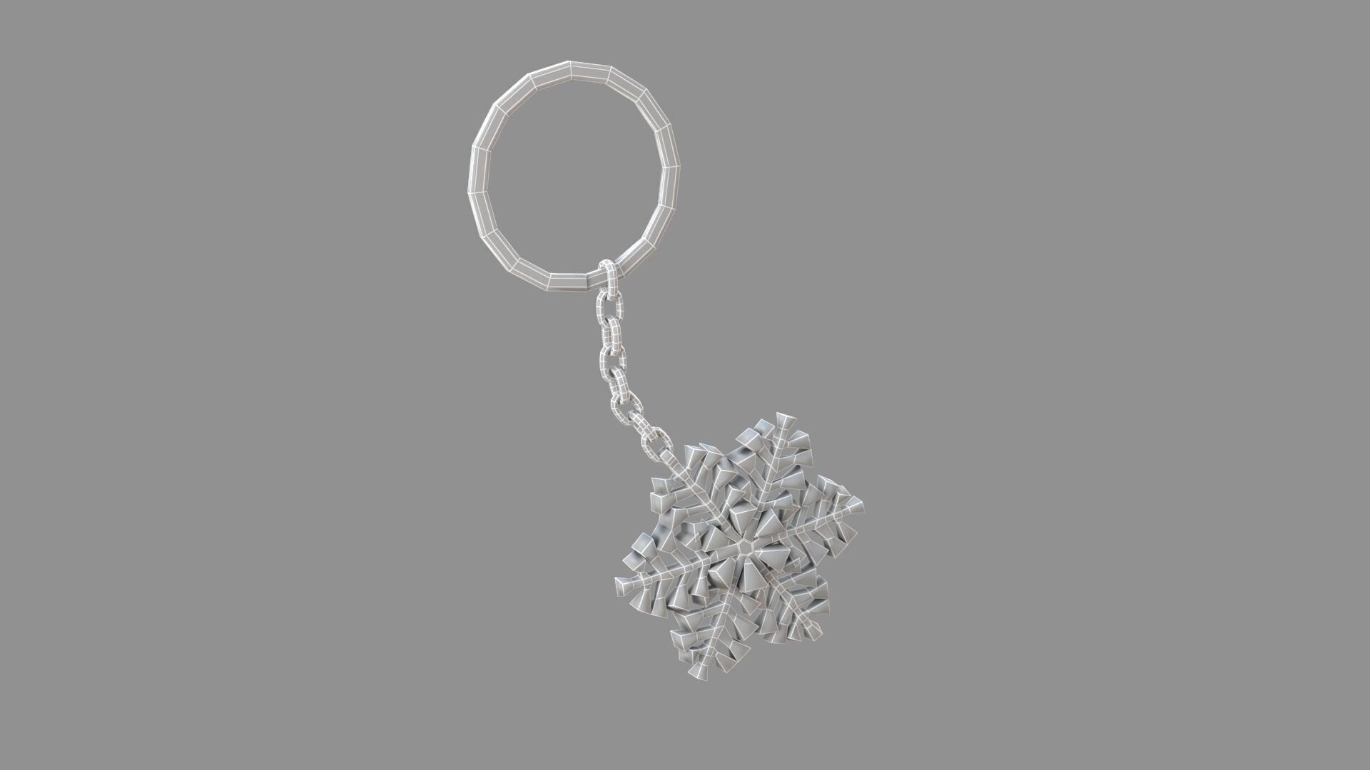  ice-star keychain bronz 3D model_9