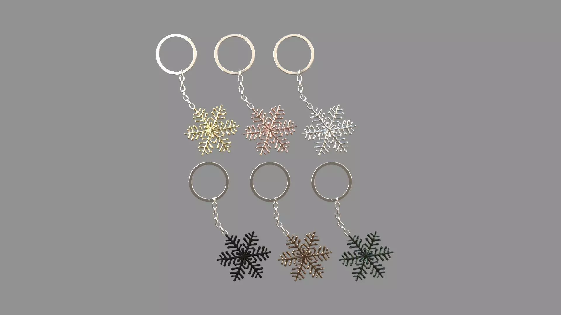 ice-star keychain collection 3D model_0