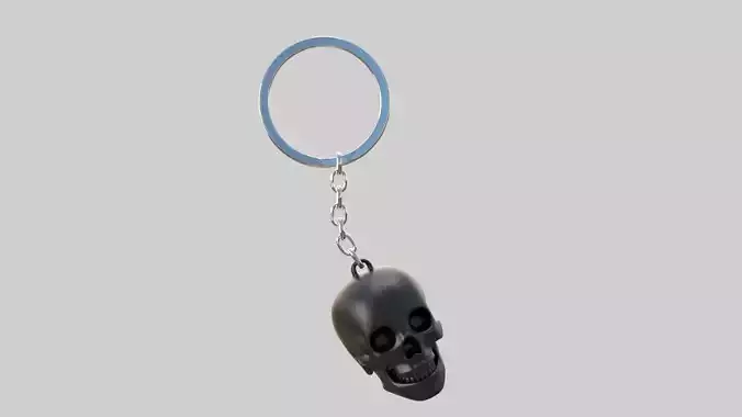 skull keychain black