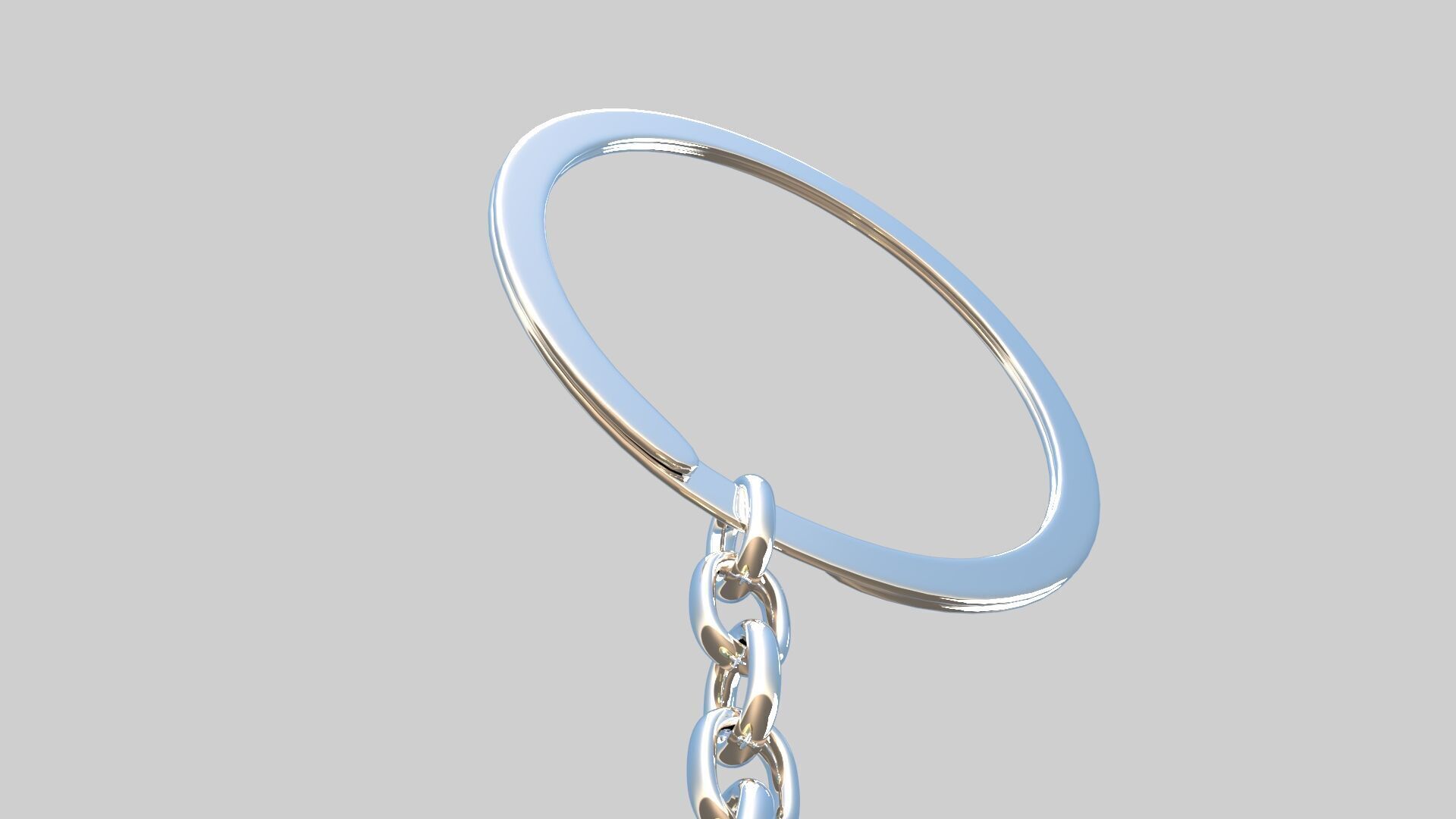 skull keychain black 3D model_12