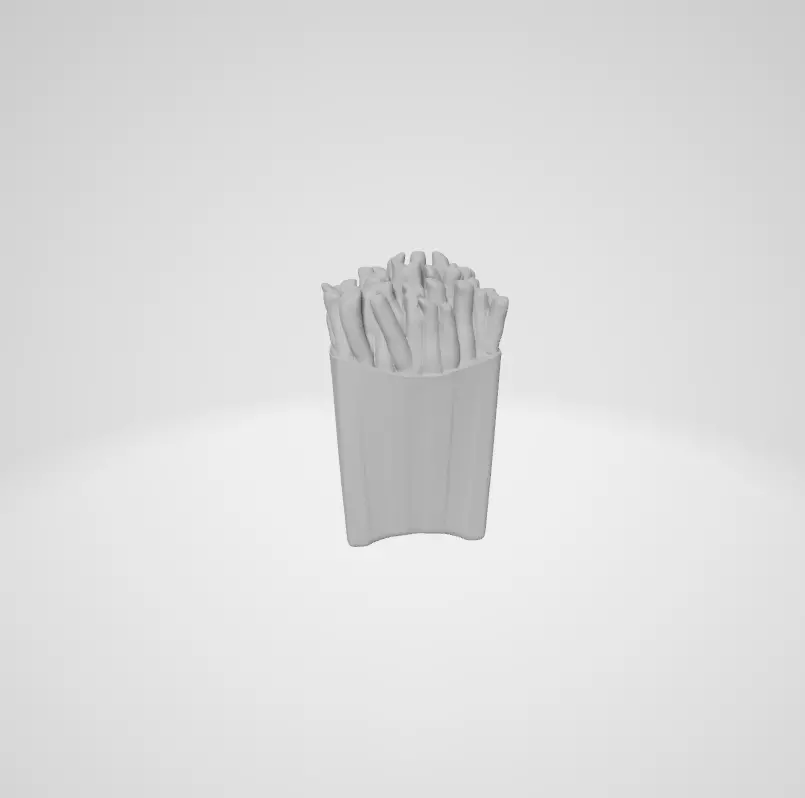Fast Food French Fries 3D Model Untextured and Customizable 3D model_0