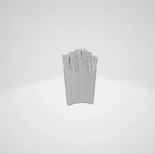 Fast Food French Fries 3D Model Untextured and Customizable
