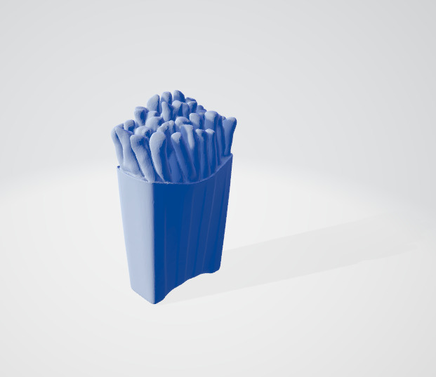 Fast Food French Fries 3D Model Untextured and Customizable 3D model_1