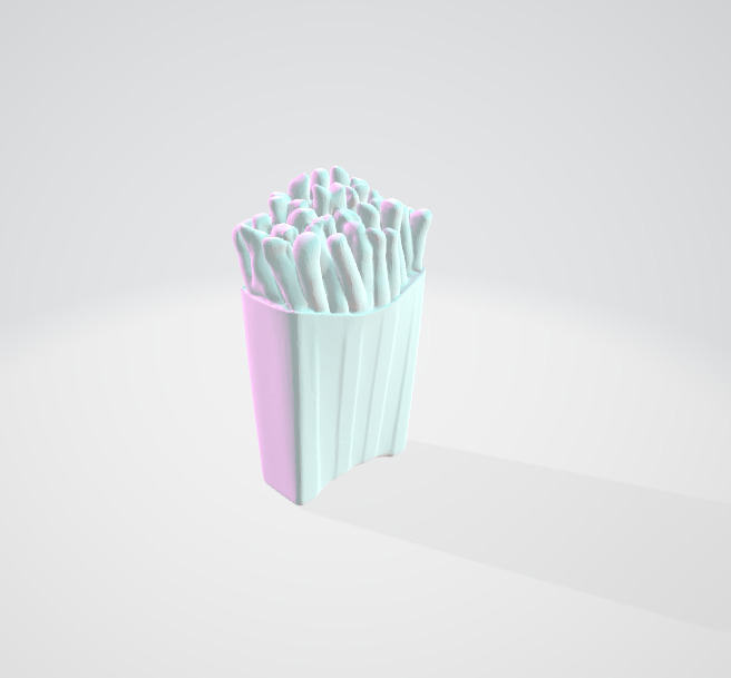 Fast Food French Fries 3D Model Untextured and Customizable 3D model_2