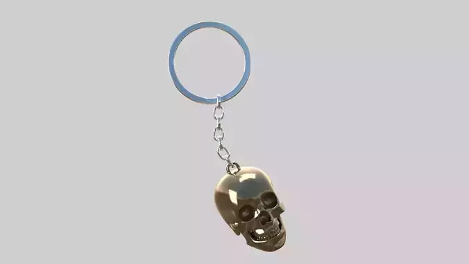 skull keychain bronz 3D model