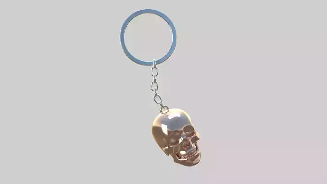 skull keychain copper