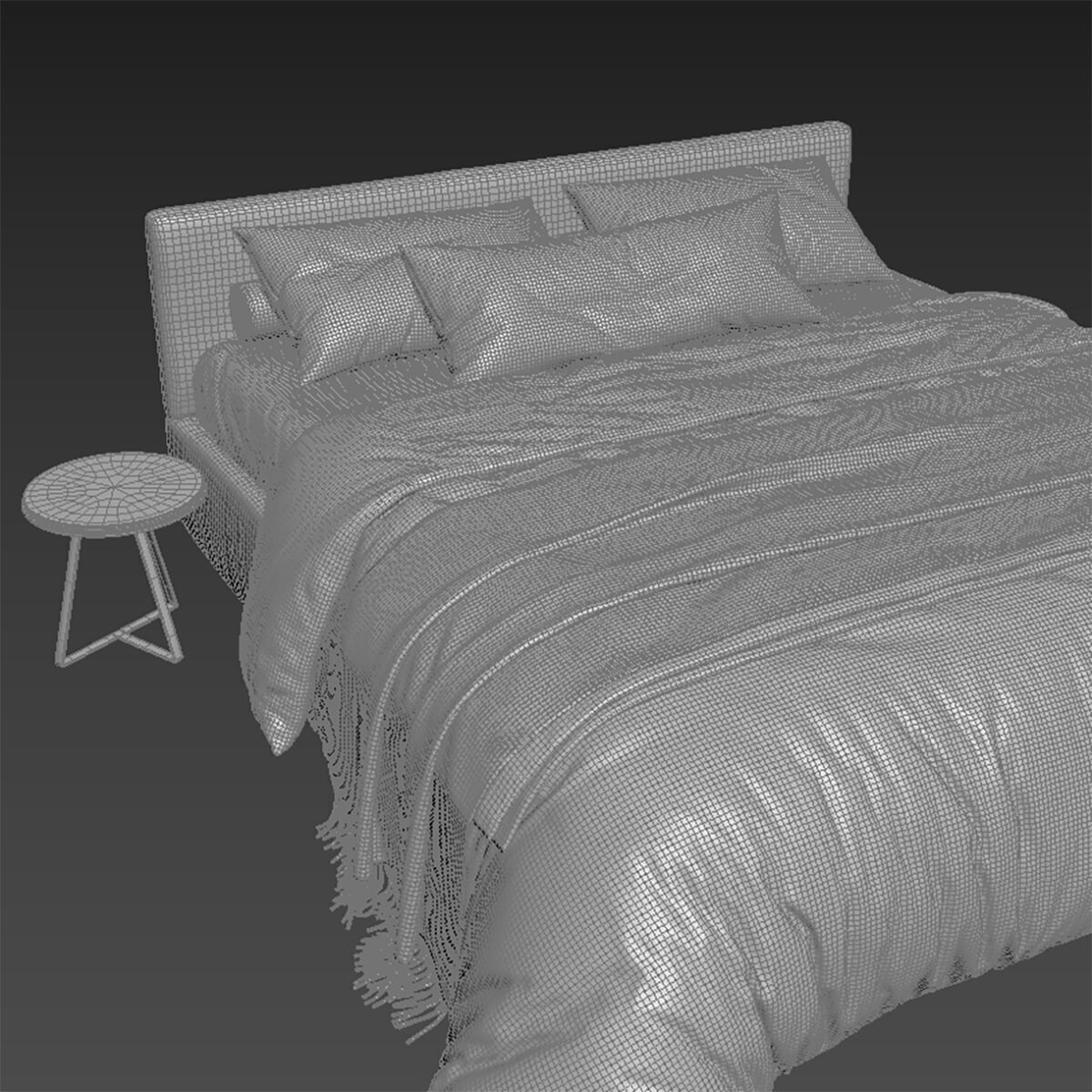 Flou Mercurio Bed 3D model_3
