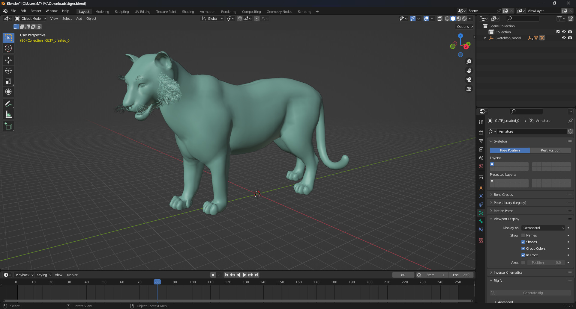 White Tiger Rigged - Animated 3D Model Game-Ready PBR Textured Low-poly 3D model_16