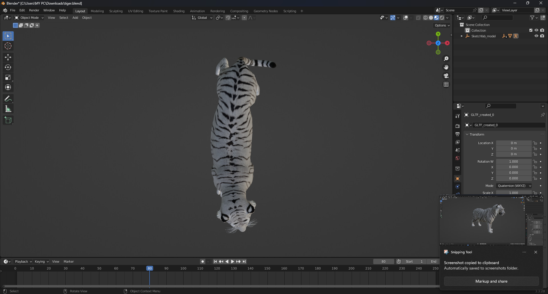 White Tiger Rigged - Animated 3D Model Game-Ready PBR Textured Low-poly 3D model_2